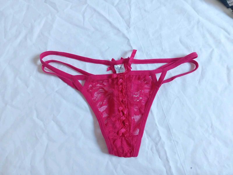 Pink Lace Thong
