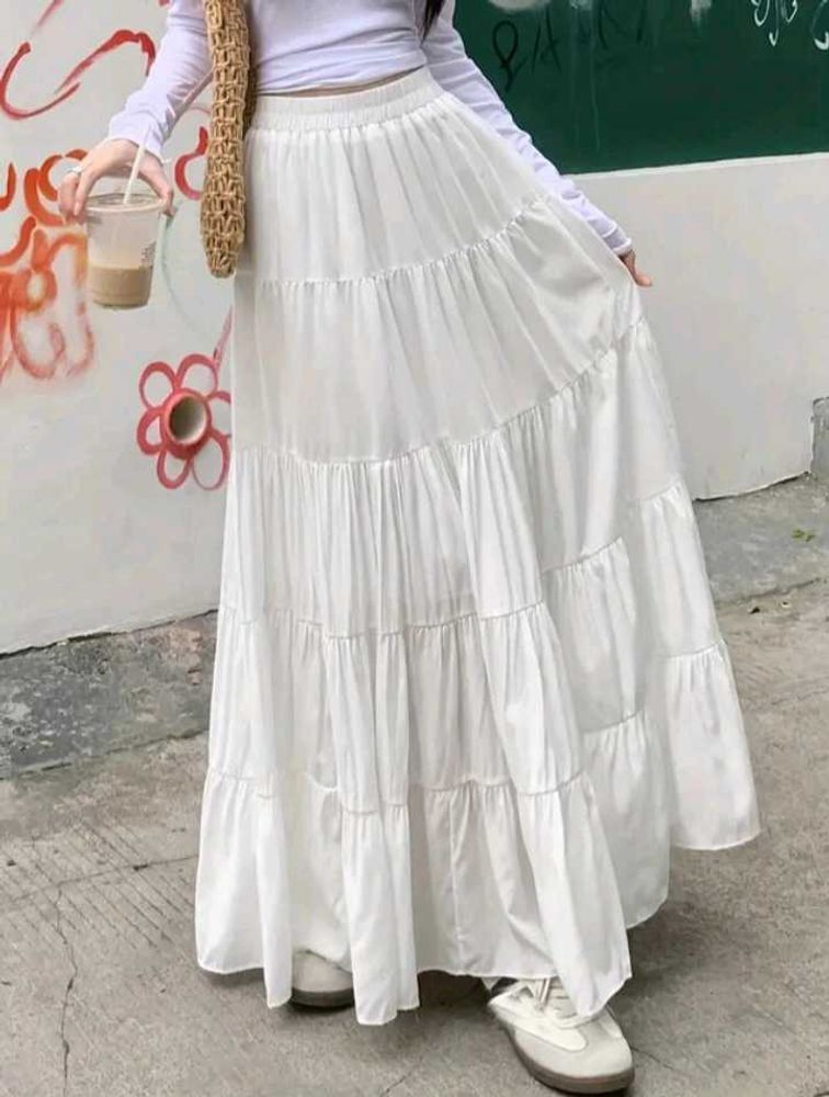 A Combo Of Pink Dress White Skirt nd Brown Shirt