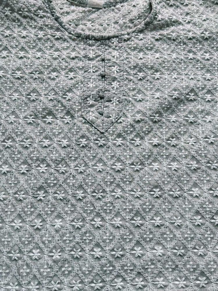 Embroidered Cotton Kurta