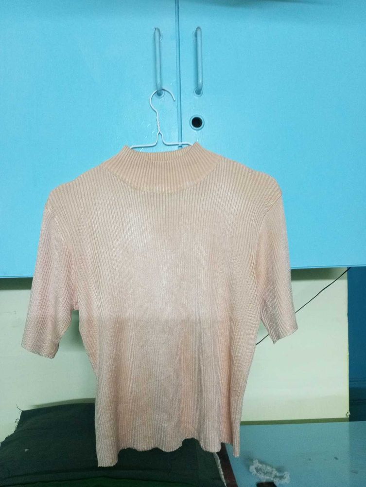 Slim Fit Turtle-Neck Top For Women