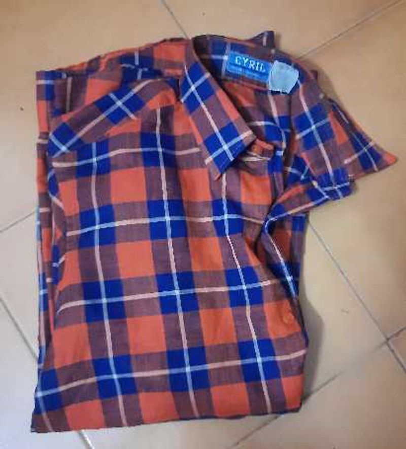 Orange Cyril Plaid Shirt