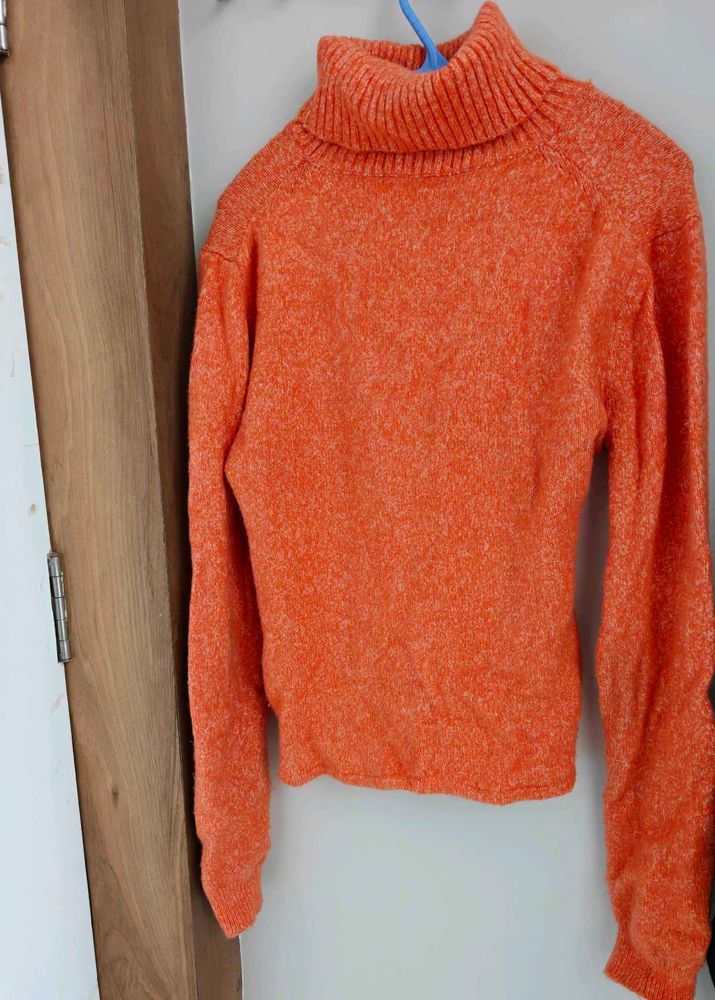 Orange Turtleneck Sweater