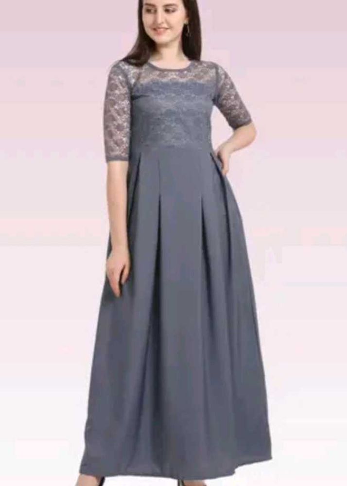 Elegant Gray Maxi Dress