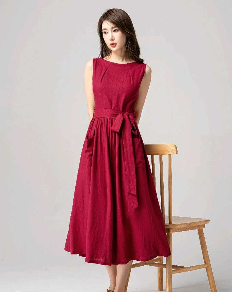 ZARA- Maroon Knee-Length Dress Blue POLKA DOTS
