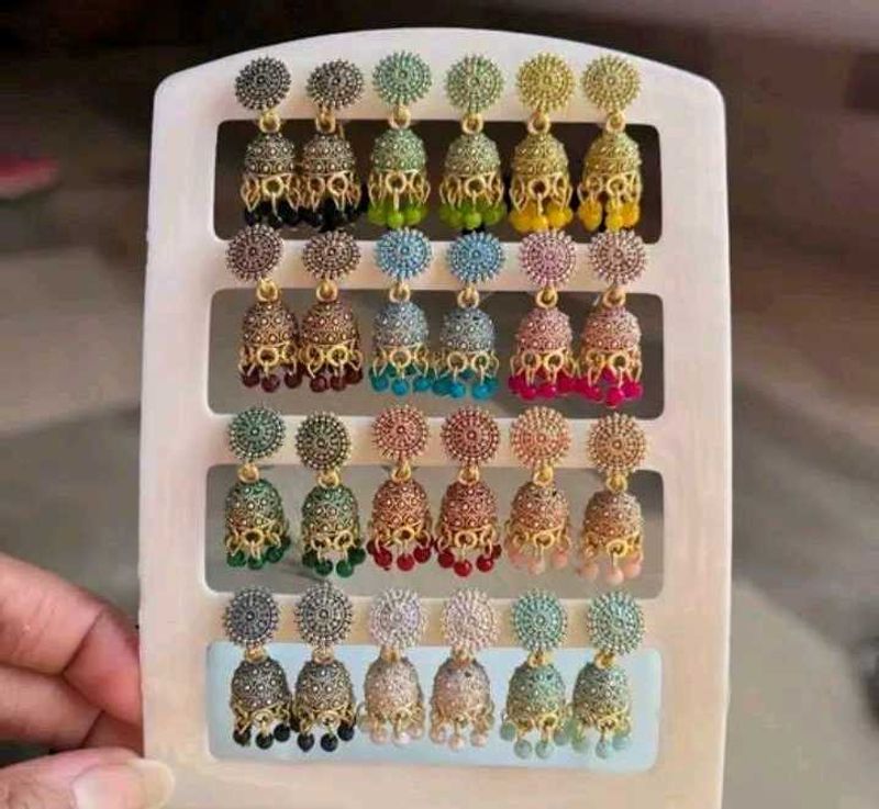 🤑Le Lo Saree Small Cute 11 Pair Of Jhumkas
