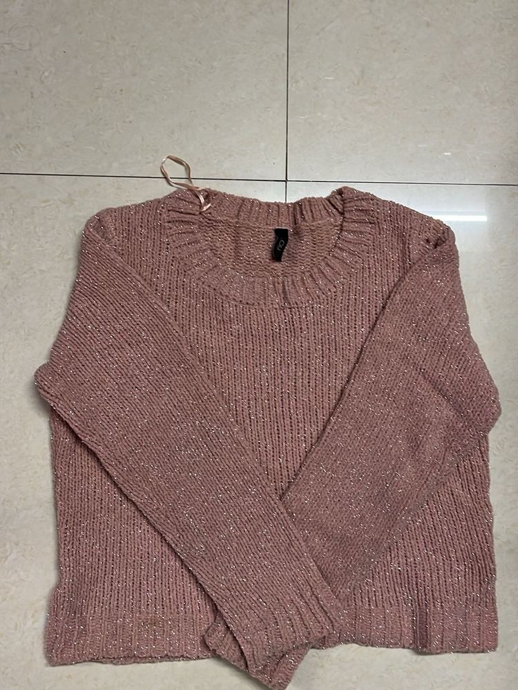 Sparkly Rose Knit Sweater