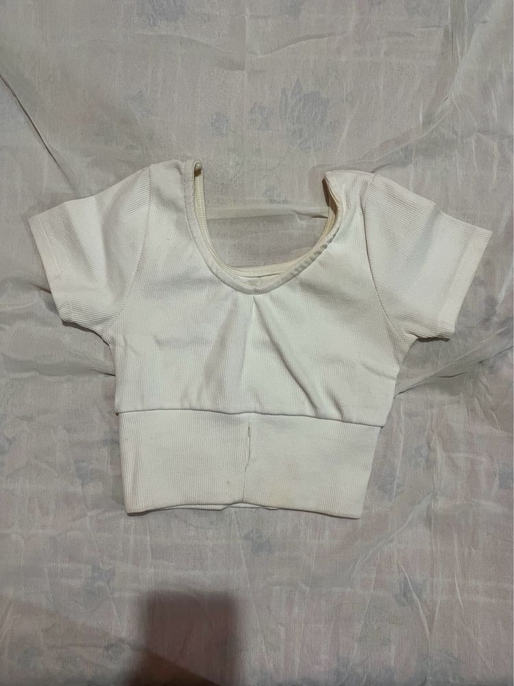 White Crop Top - Casual Style