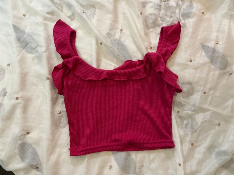 Cute Pink Ruffle Top