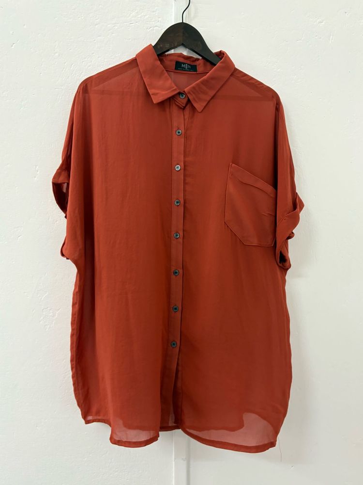 Rust Button-Up Top