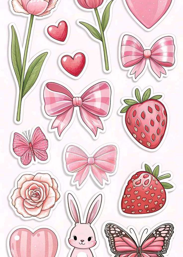 Pink Kawaii Stickers