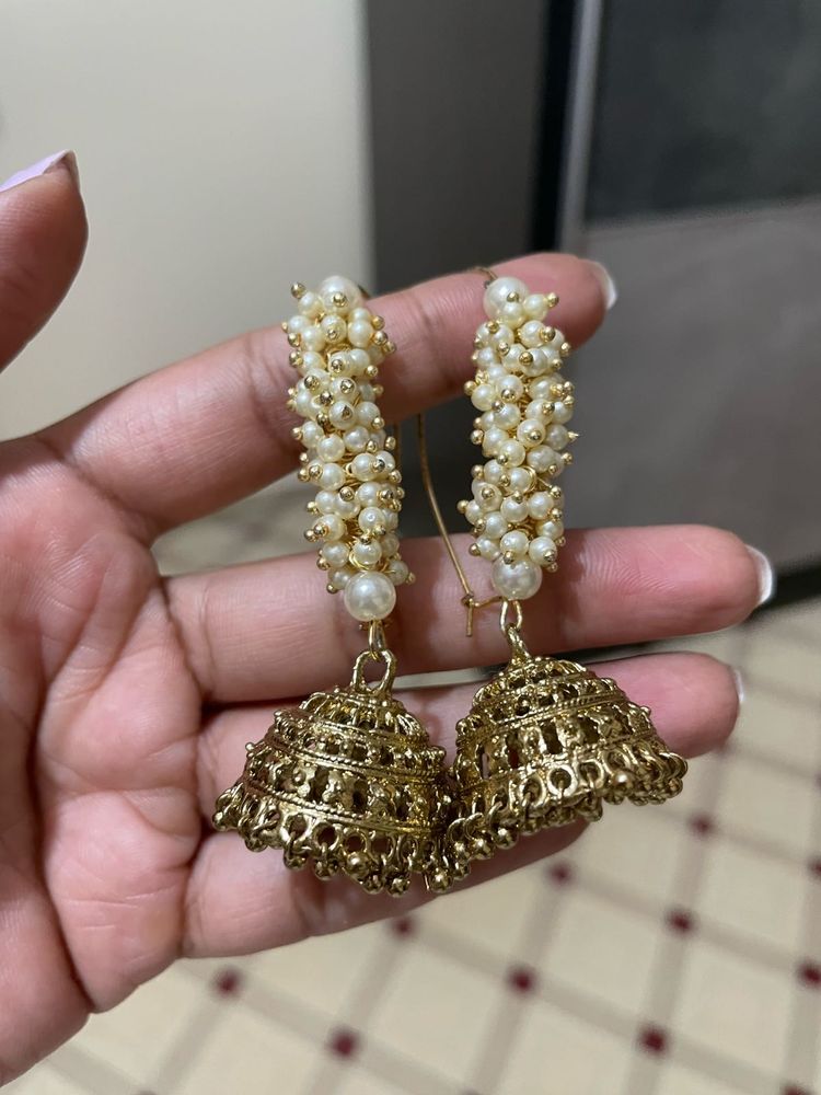 Pearl Jhumka Earrings