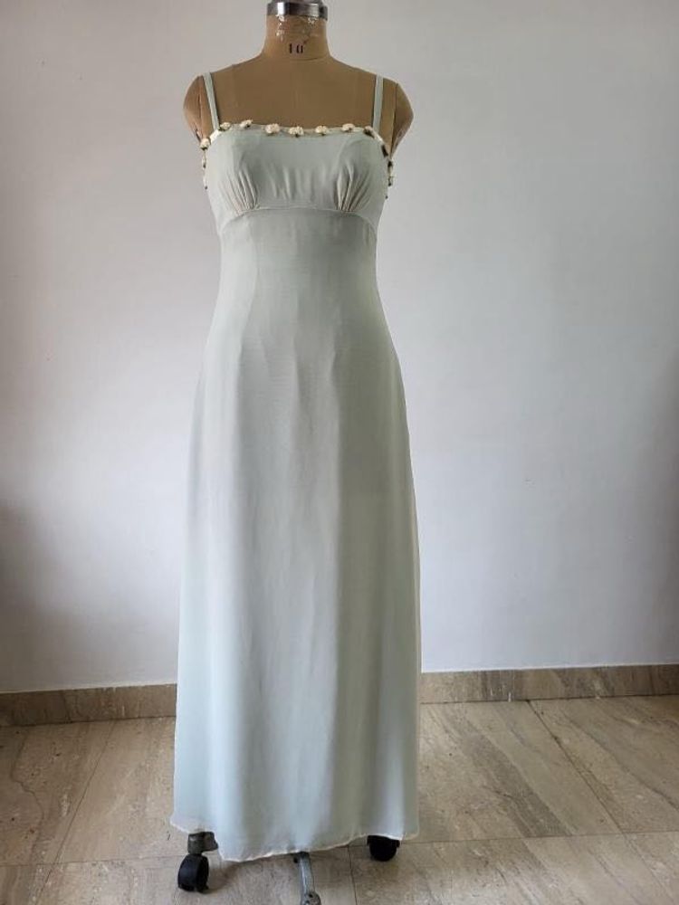 Vintage Pale Green Maxi Dress