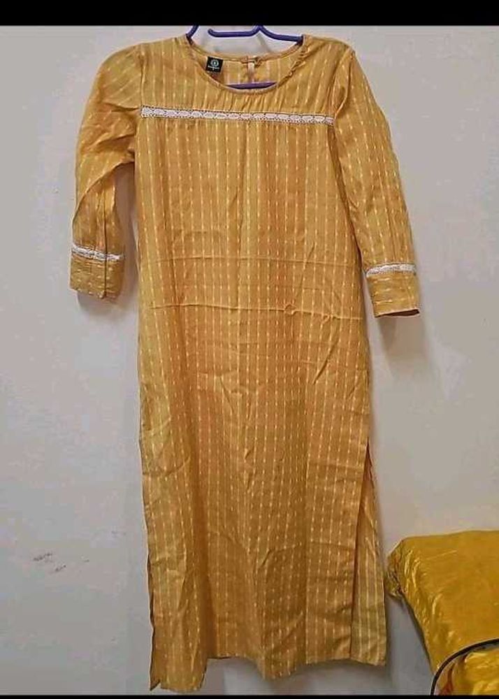 Yellow Striped Kurta