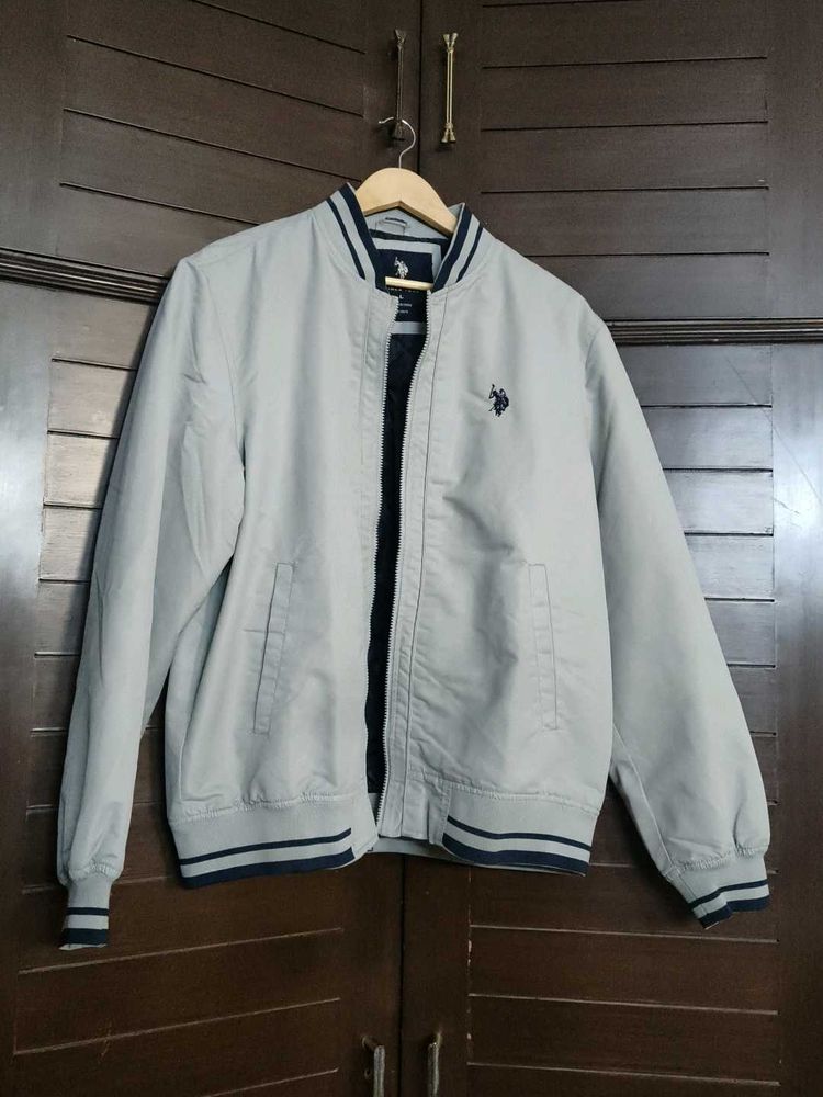US Polo Assn. Men Grey Blue Bomber Jacket