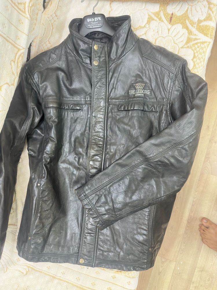 Trelleborg Black Leather Jacket 100% Original