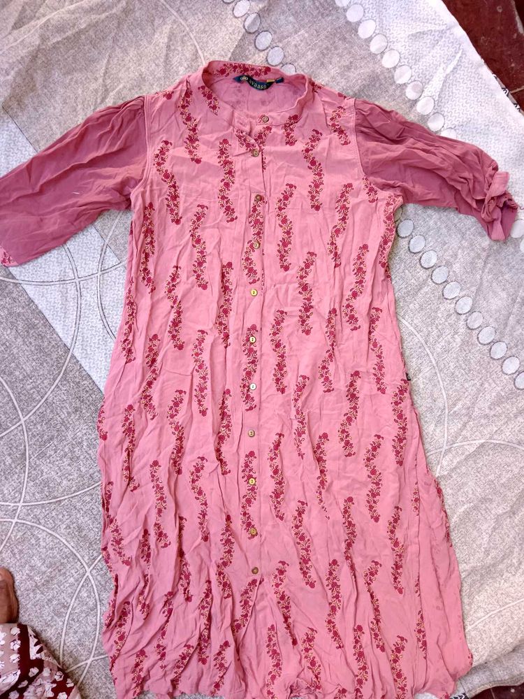 Pink Floral Kurta