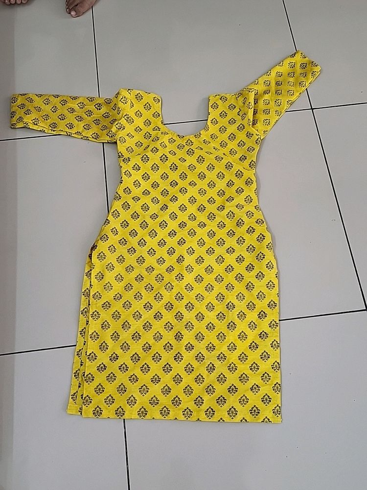 Yellow Printed Bodycon Dress