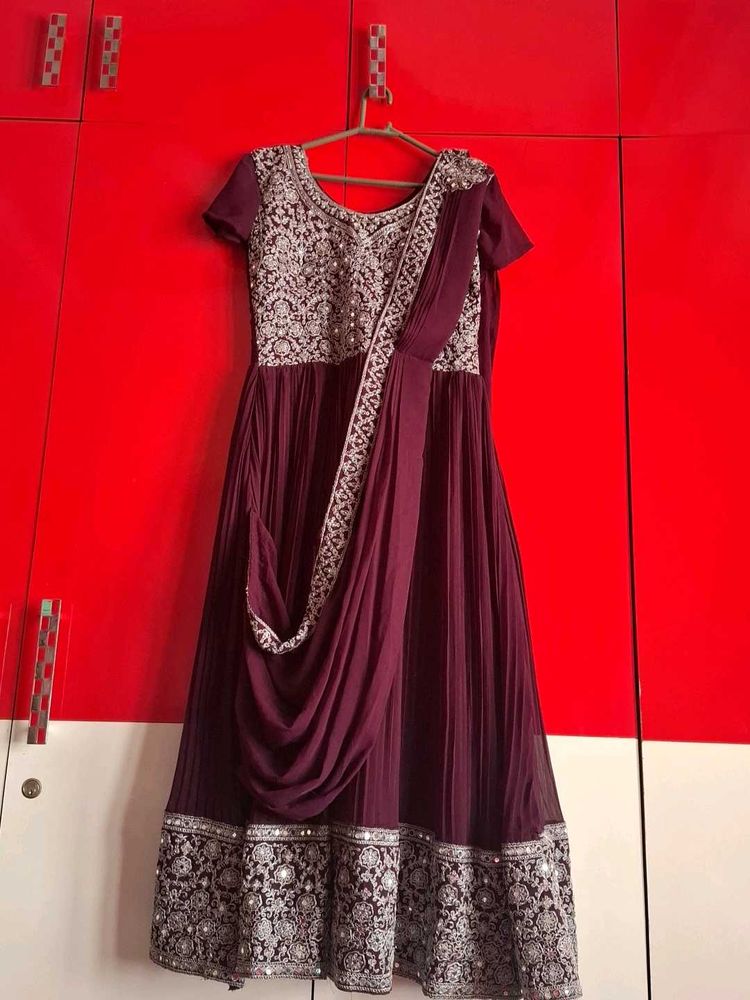 Marron Dress For Party And Function Wear