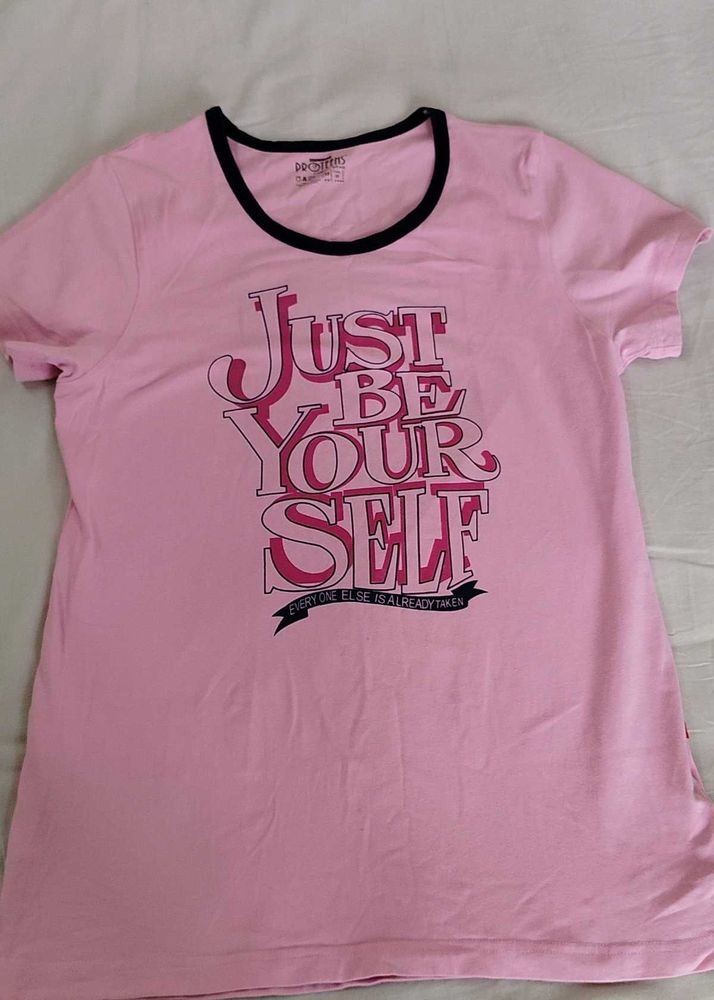 Pink &#39;Just Be Yourself&#39; Graphic Tee