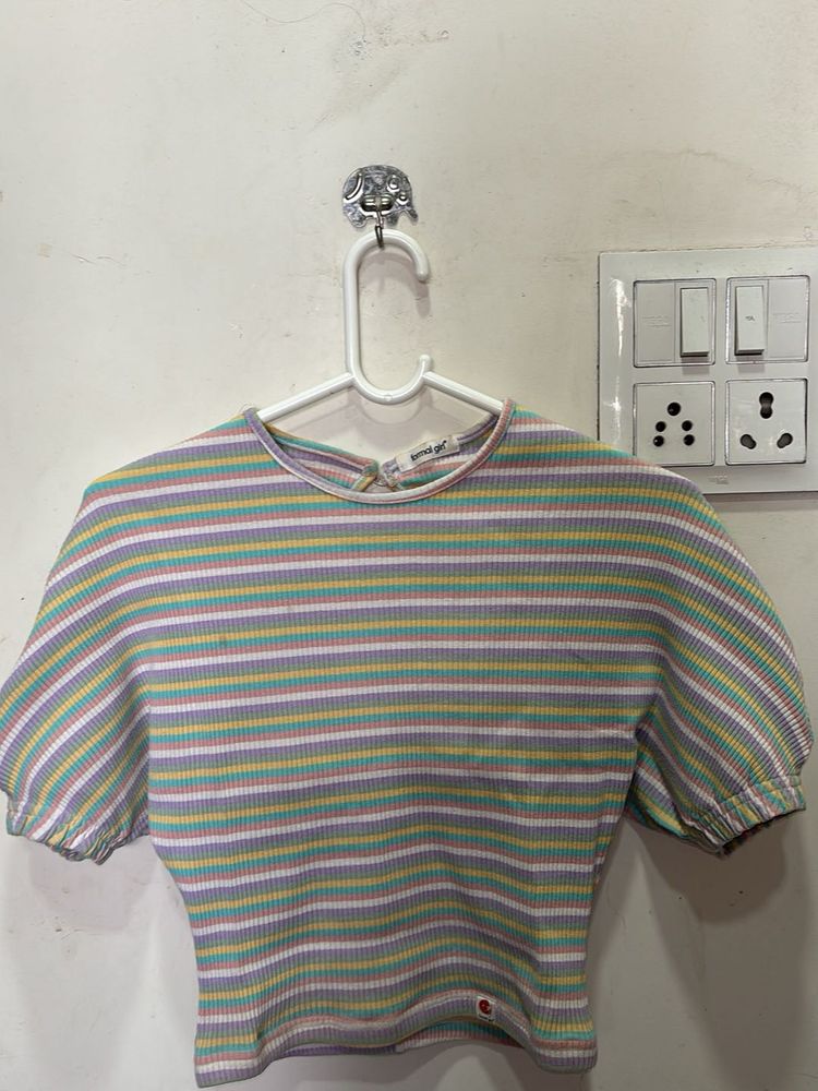 Striped Cropped Top