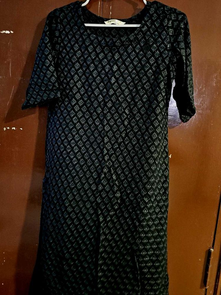 Black Chikunkaari Kurta