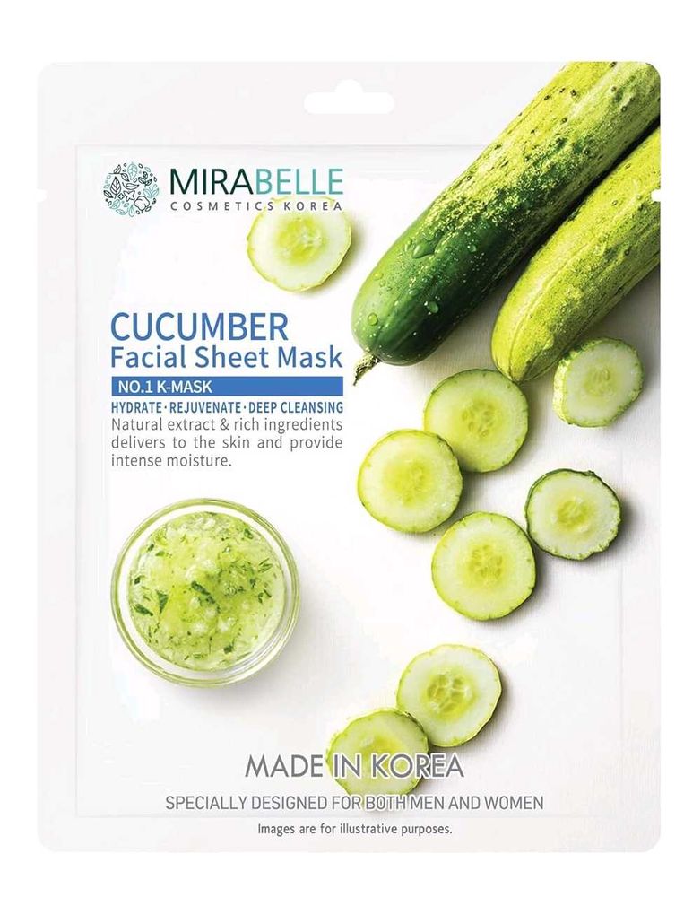 Mirabelle Cucumber Facial Sheet Mask