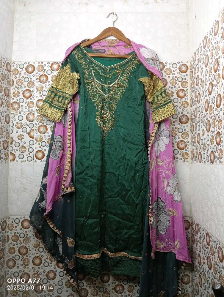 Green Embroidered Salwar Kameez