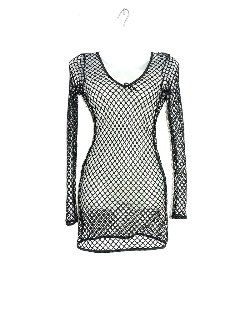 Urbanic Black Netted Dress ( Womens )