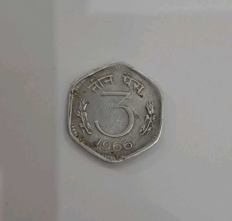 Old Currency 3 Paise Coin 🪙