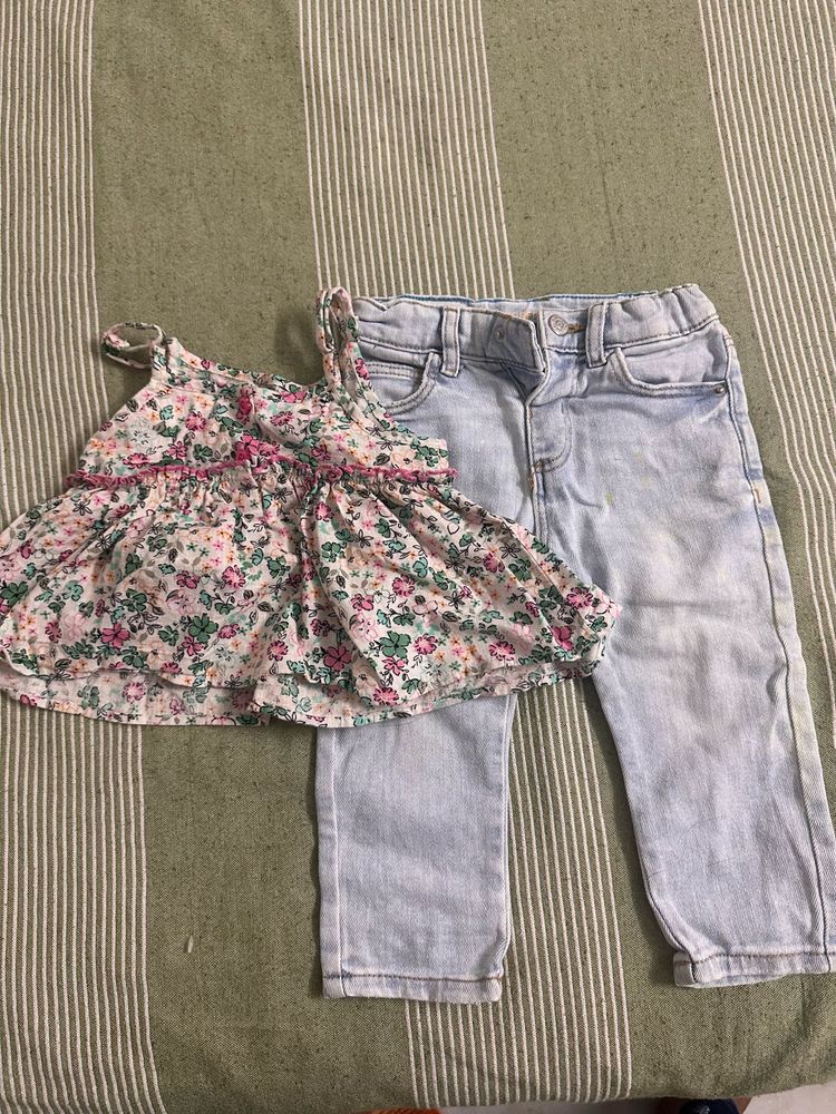 Zara Jeans And Cotton Top