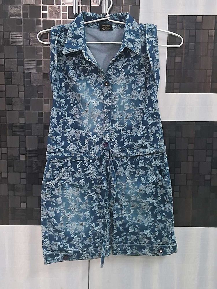 Floral Denim Dress