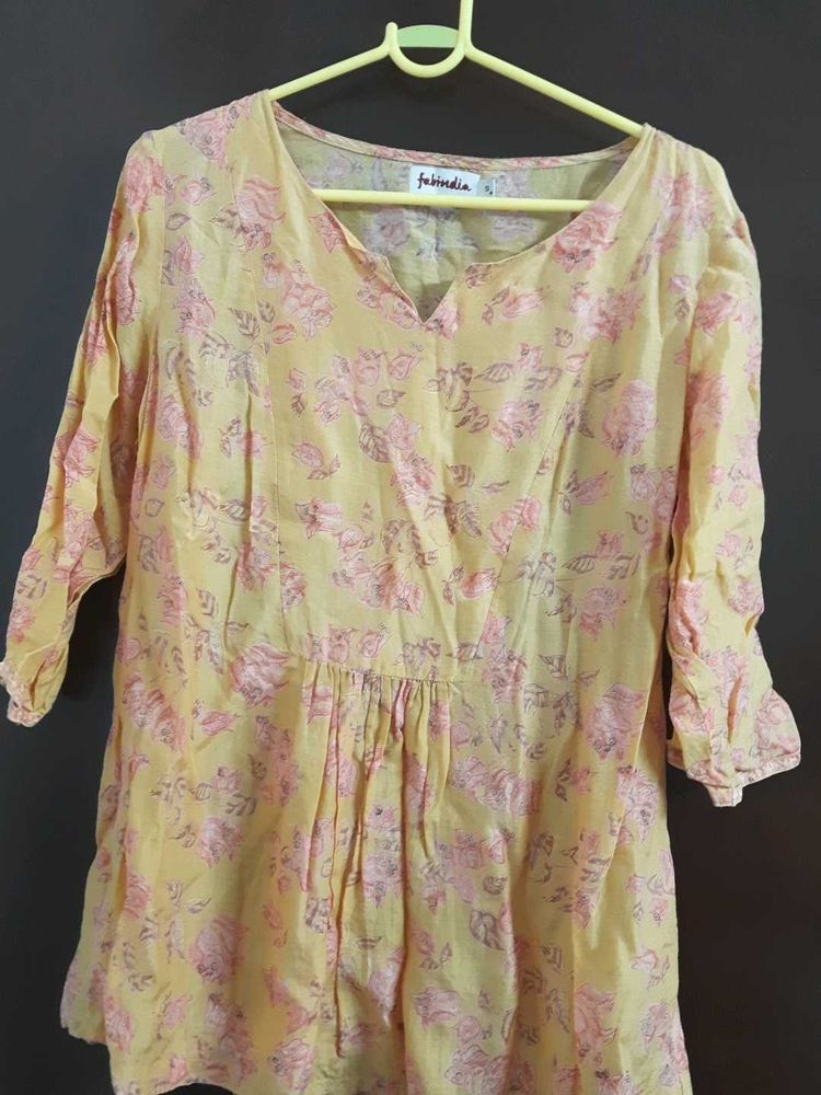 FabIndia Tunic Top Yellow