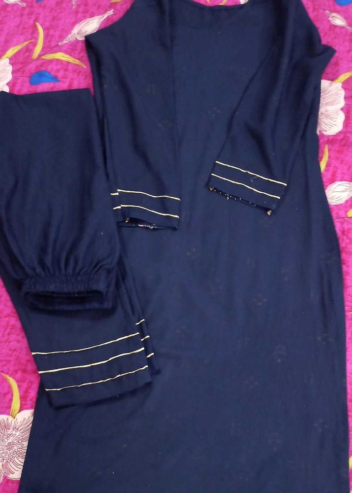 Navy Blue Kurta Set