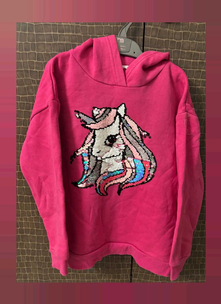 Girls' Pink Unicorn Hoodie