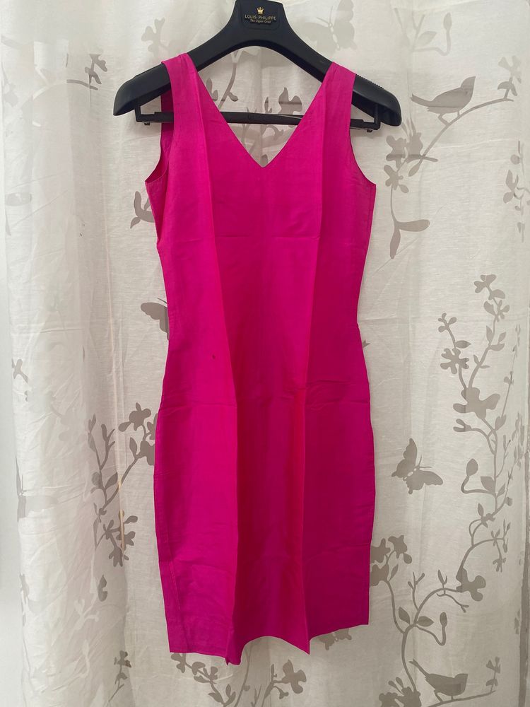 Hot Pink/ fuchsia Pure Silk Dress