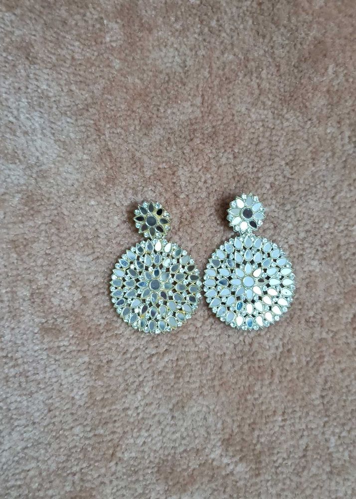 White Decent Earrings.
