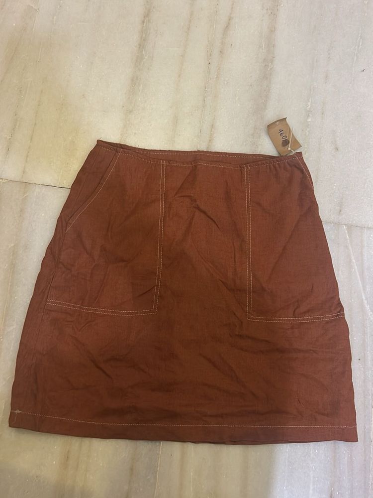 Brown A-Line Skirt