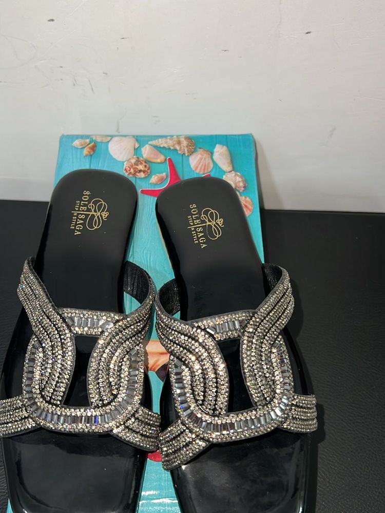 Embellish Open Toe Stylish Flats