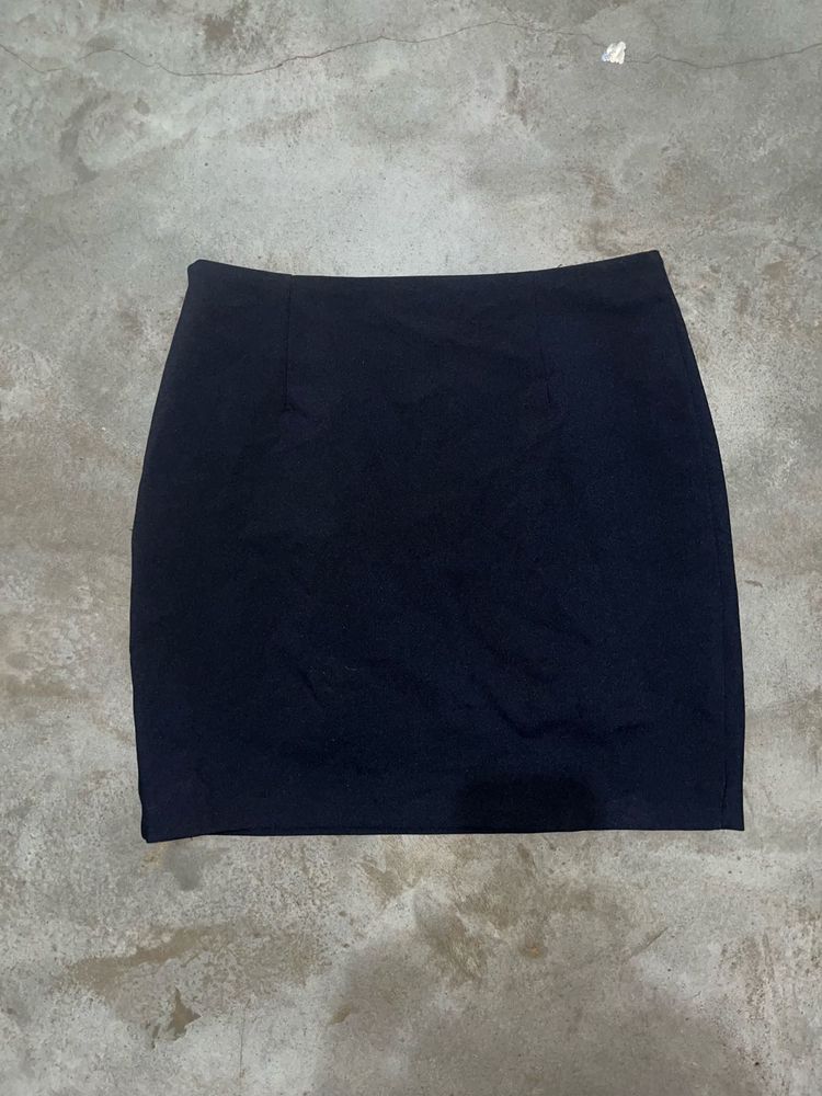 Dark Blue Pencil Mini Skirt