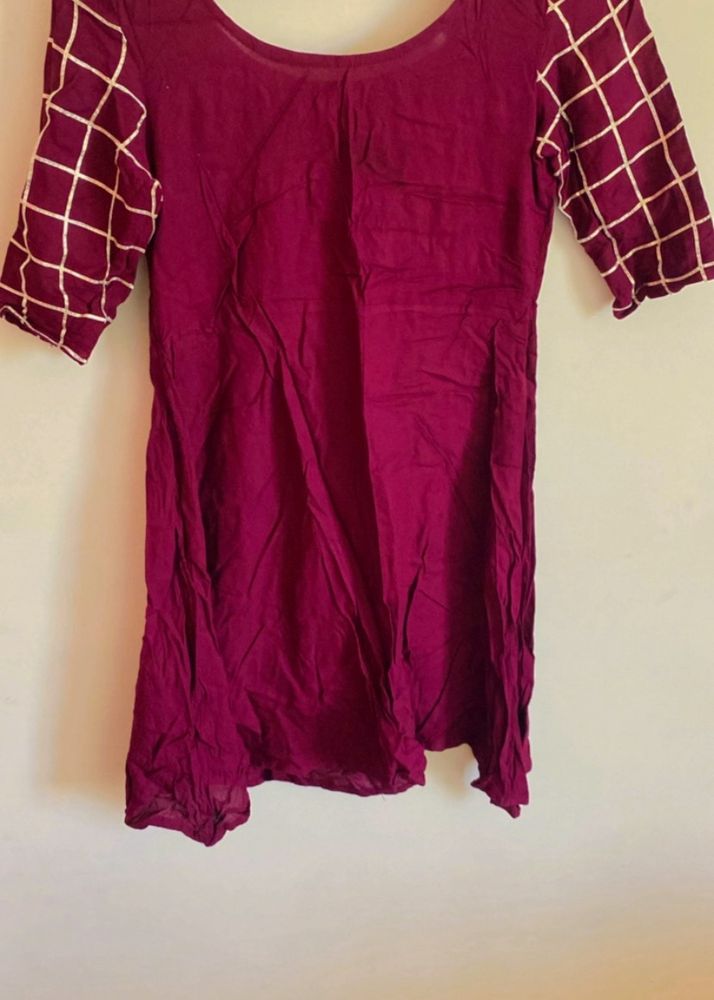 Unused Frock A Line Kurti Magenta/red Wine Colour