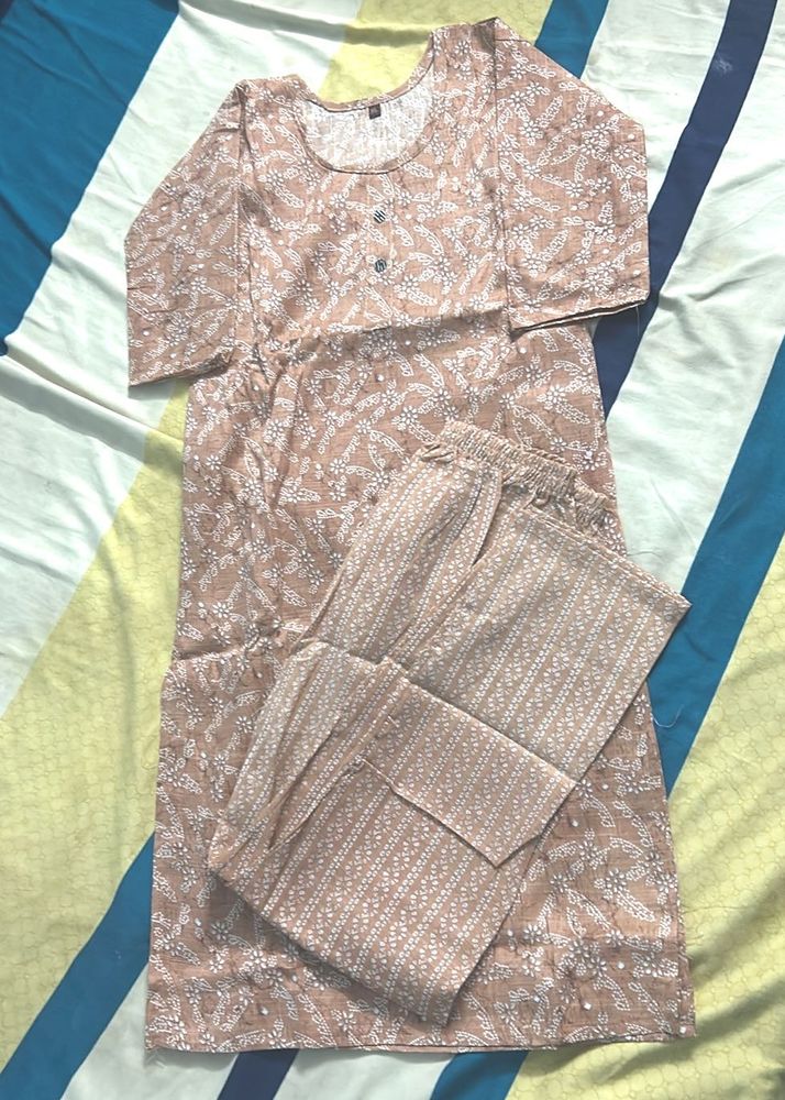 Floral Print Kurta Pant Set