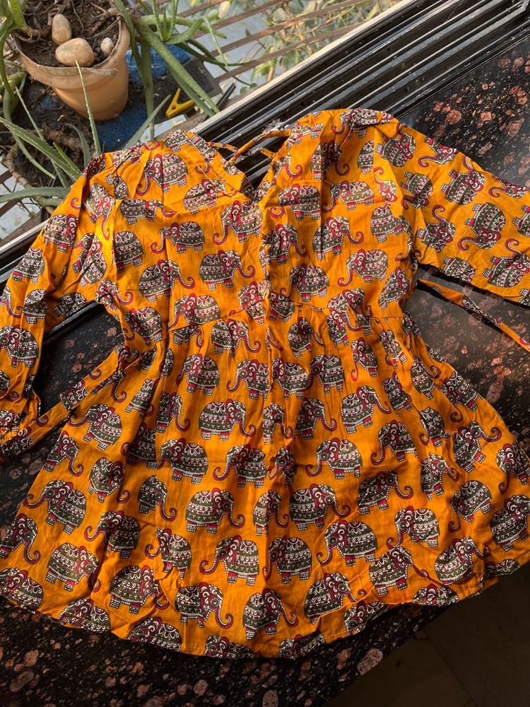 Elephant Print Tunic Top