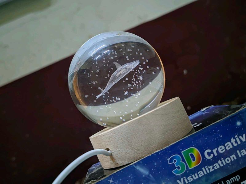 3D Crystal Dolphin Sphere Lamp