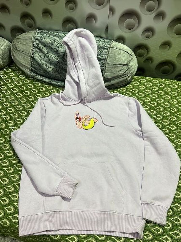 Cartoon Graphic Lavender Hoodie