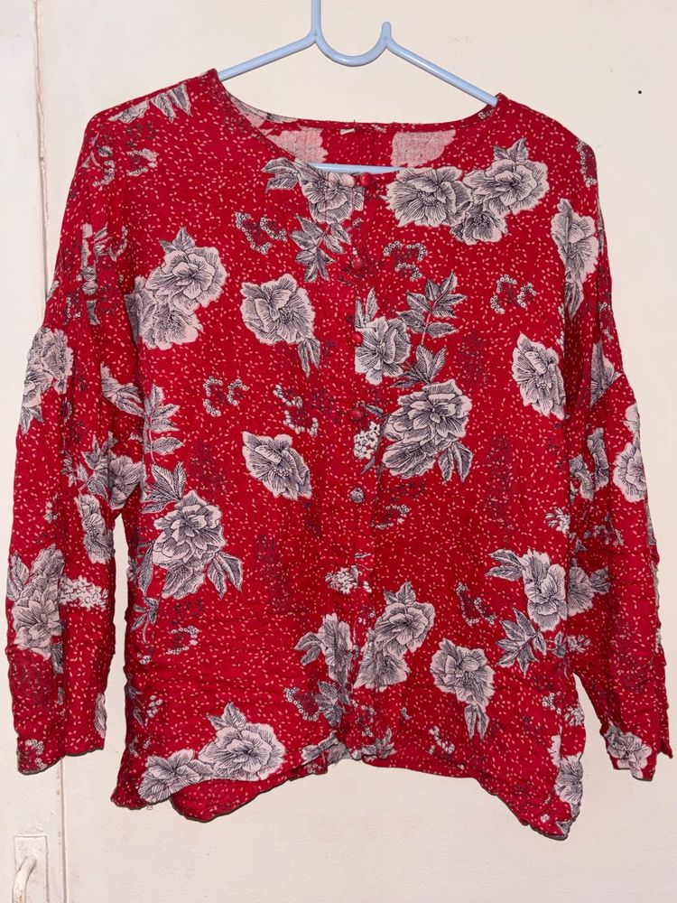 Floral Red Top