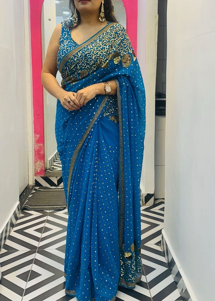 Elegant Blue Saree
