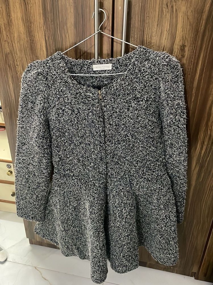 Textured Peplum Cardigan