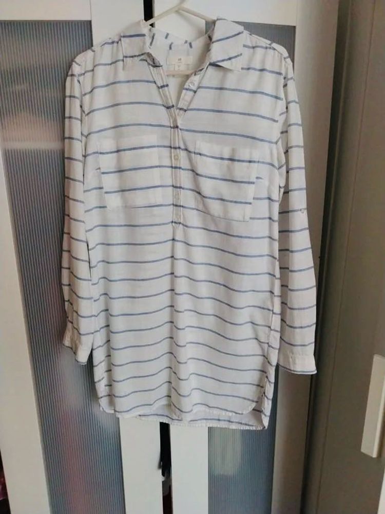 H&amp;M Oversized Striped Tunic Top