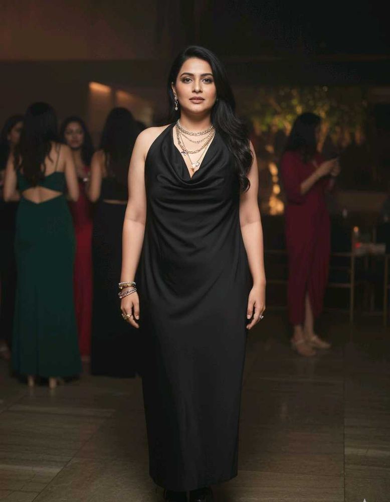 Elegant Black Halter Dress