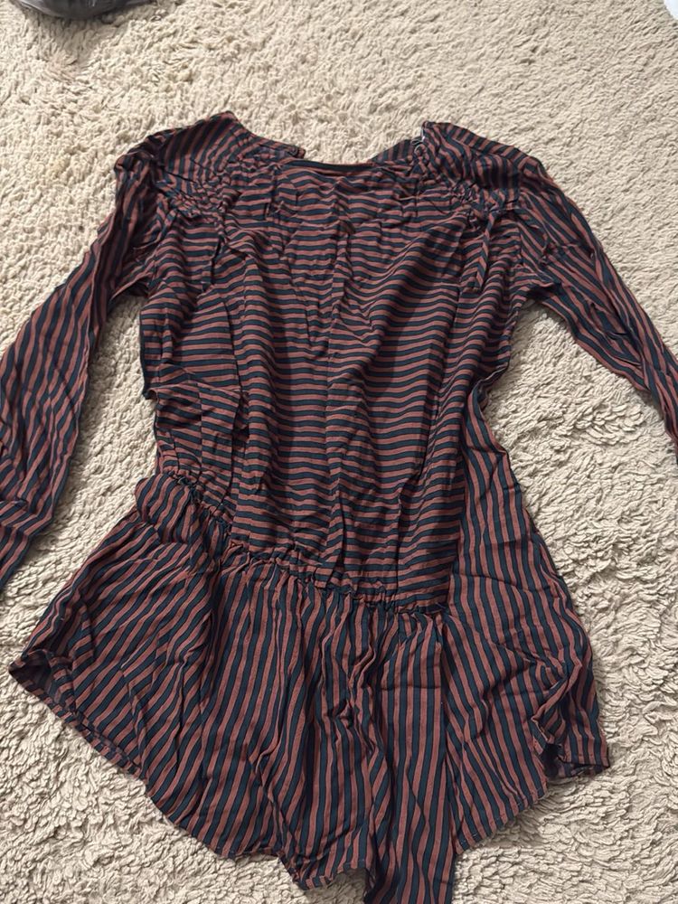 Striped Long Sleeve Mini Dress